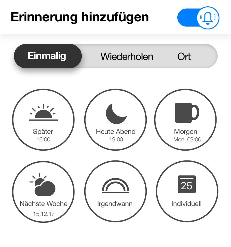 Erstellung von einmaligen, wiederkehrenden und ortsgebundenen Erinnerungen mit Any.do
