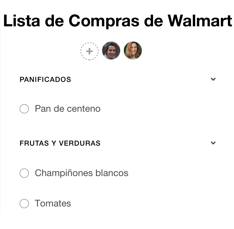 Lista de Víveres Compartida para familias