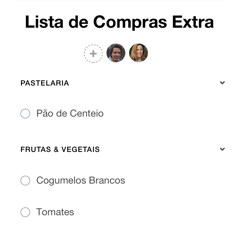 Lista de Compras Compartilhada som sua familia.